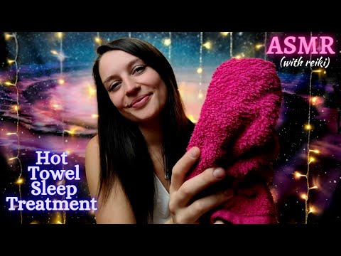 ASMR ~ Reiki Hot Towel Sleep Tingles Treatment ~ Clawing ~ Insomnia ~ Soft ~ Gentle Whispers