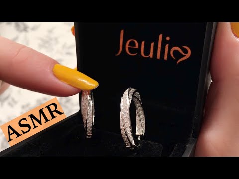 ASMR *Ad* Unboxing Jeulia Jewelry Earrings (Tapping, Page Flipping & Jewelry Sounds)