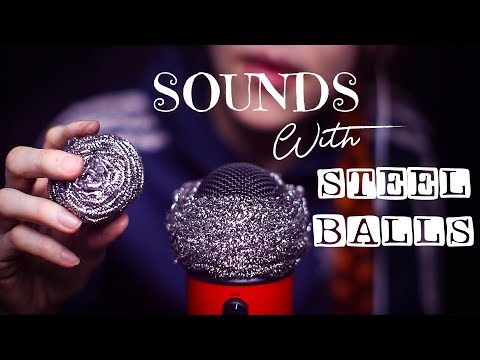 ⚽ ASMR - STEEL BALLS ⚽ making different sounds with cleaning steel balls