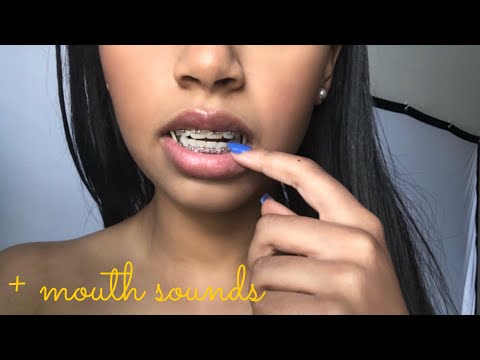 ASMR :|| UP CLOSE teeth tapping w/ BRACES + lipgloss APPLICATION ||