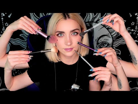 ASMR My everyday make-up | Brushes, sticky, face touching, skin sounds