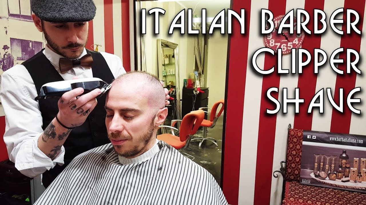 💈 Young Italian Barber - Head and Face shave with Clipper - ASMR video