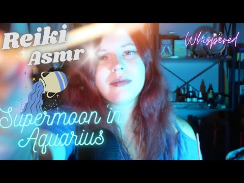 ✨♒Reiki ASMR~Full Moon In Aquarius Supermoon~Unique Perspectives-Wind sounds, tarot, 3rd eye