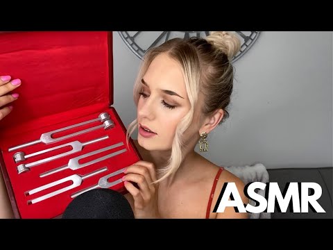 ASMR Tingly Tuning Fork Sounds With Tapping & Soft Whispers