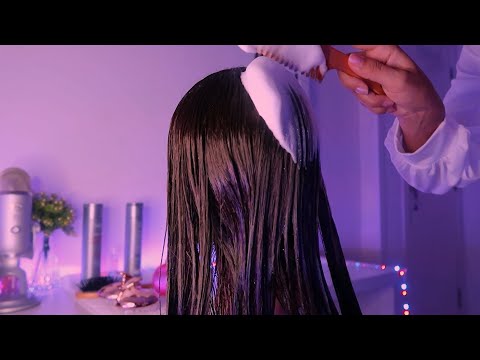 ASMR | Relaxing Shampoo and Hair Brushing | Realistic