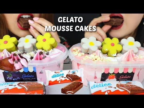 ASMR GELATO (ICE CREAM TUBS) + CHOCOLATE MOUSSE CAKES 리얼사운드 먹방 | Kim&Liz ASMR