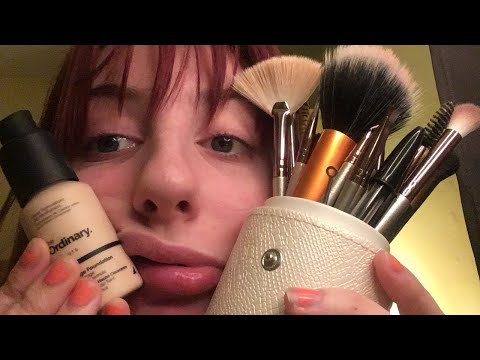 asmr | chaotic makeup roleplay with the application mouth sound trigger | april’s custom video🤍🌊