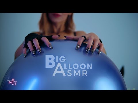 ASMR 🎈 Blowing Up A Big Blue Chrome Balloon | Balloon Tapping Sounds (No Talking)