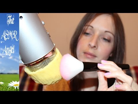 ASMR - Brushing a microphone windshield with a soft make up brush