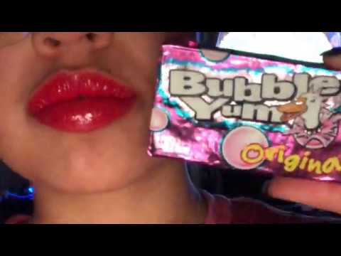 ASMR- BIG BUBBLE BLOWING, GUM CHEWING, RED LIPSTICK || REQUESTED