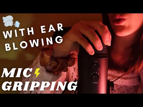 ASMR - FAST MIC GRIPPING, MIC TOUCHING and RUBBING with EAR BLOWING | No talking | Intense sounds