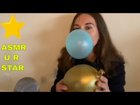 Blowing balloons & bubble gum | latex squishing sound | NO TALKING ASMR