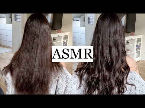 ASMR | Styling My Friend's Crazy Long Hair 🌸 loose waves/curls, hair brushing, hair play, no talking