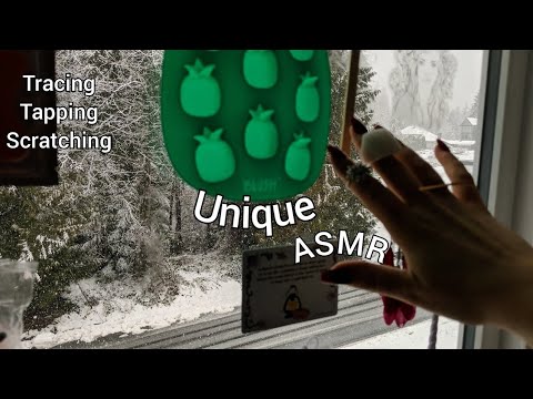 Not Really but Kinda the TRIGGER TRAIL ASMR (items taped to a snowy window)