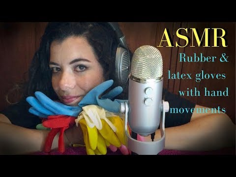 ASMR Rubber & latex gloves with hand movements