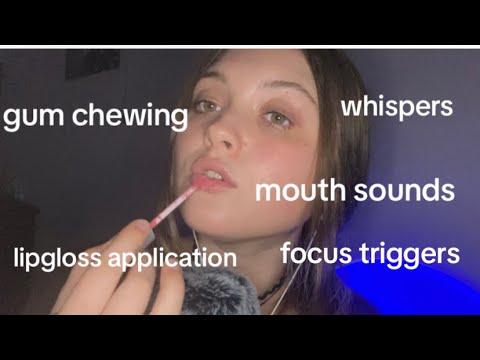 asmr ☆ gum chewing rambles, adhd focus triggers, lipgloss application