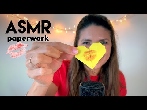 ASMR ❥ Paper Sounds, ♥-Origami, Crinkling, Whispering