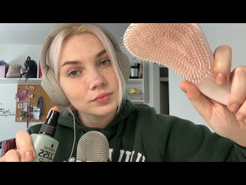 ASMR | Friend Does Your Hair 💇  ROLEPLAY (layered sounds!)