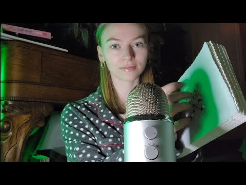 ASMR whispered reading and journal sounds