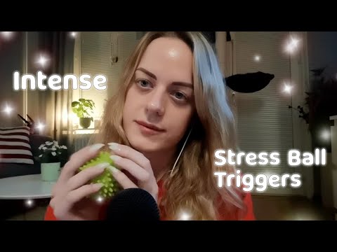 ASMR | Intense Squishy Stress Ball Triggers, Tapping, Pulling, Sticky Sounds | ASMR for Sleep/Study