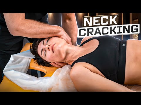 ASMR NECK CRACKING CHIROPRACTIC ADJUSTMENT TO RELIEVE NECK PAIN FOR WOMAN