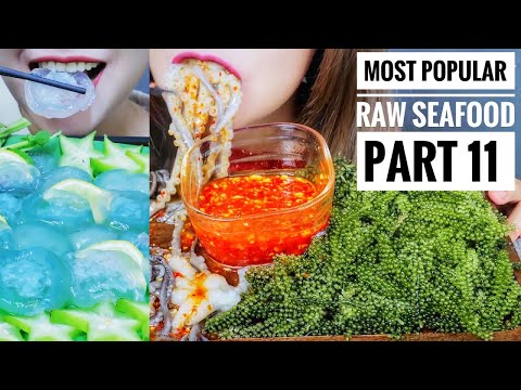 ASMR MOST POPULAR RAW SEAFOOD ON MY CHANNEL PART 11 | LINH-ASMR