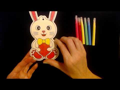 ASMR | Coloring Wooden Easter Decorations (Whisper)