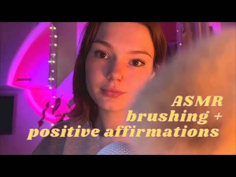 ASMR positive affirmations + face brushing (whispered)