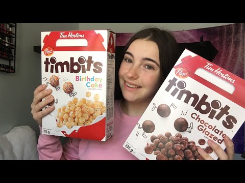 |ASMR| NEW Tim Hortons TIMBIT Cereal | Taste Testing|