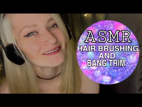 ASMR - friend brushes your hair and cuts your bangs roleplay (layered sounds)