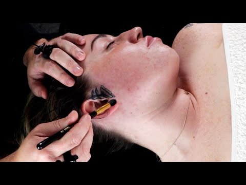 [ASMR] Light Touch Facial & Ear Massage That had her snoozing & Dreaming [No Talking][No Music]