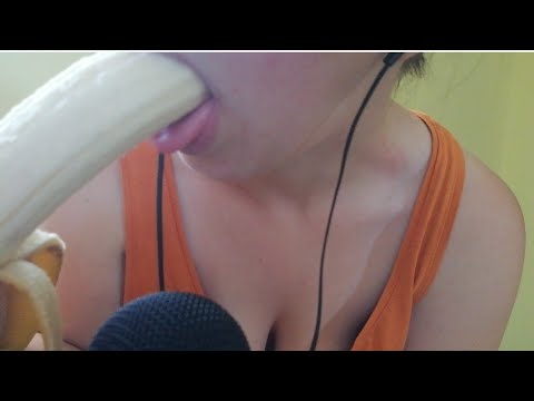 Can I eat whole BIG BANANA? - eating asmr - banana asmr - mouth sounds