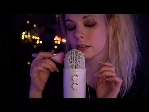 ASMR | "relax" & slow mic brushing - blue yeti, whispered