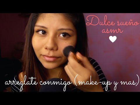 ASMR Español - arréglate conmigo (30min+)/get ready with me (makeup, brushing hair and inaudible)