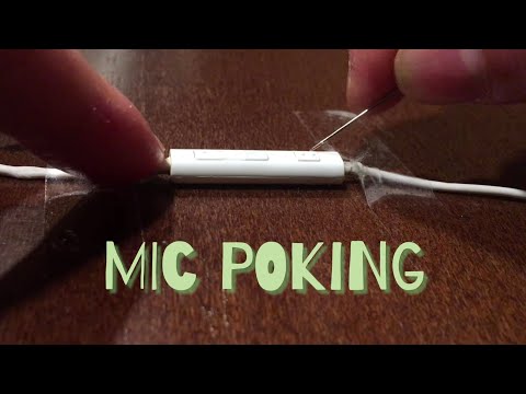 ASMR poking earphone mic with a needle 🪡| no talking