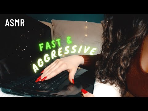 ASMR FAST & AGGRESSIVE Keyboard Typing With LONG NAILS