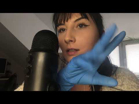 ASMR| Gloves sounds, hand movements and gum chewing