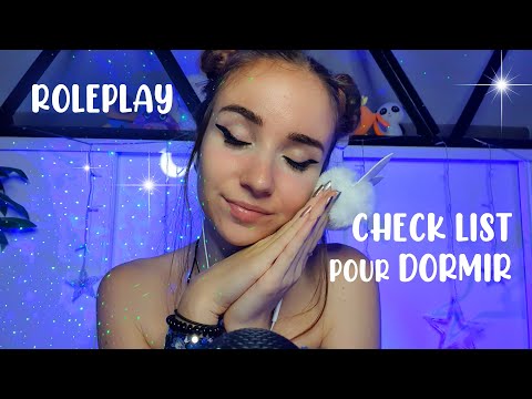 ASMR roleplay : je te prépare pour DORMIR (checklist pour dodo) anglais français
