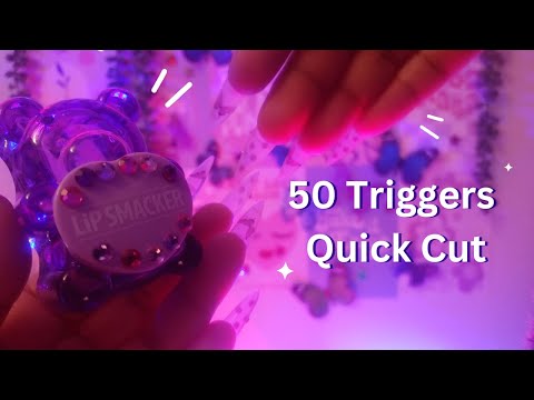 ASMR 50 Triggers Quick Cut - Wood Tapping, Bristle Scratching, Texture Scratching, Page Flipping