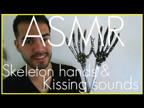 3D ASMR - Skeleton Hands and Kissing Sounds (Male Whisper & Metallic Sound)