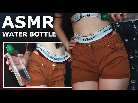 ASMR WATER BOTTLE SOUNDS / WET BODY AND JEAN SHORTS