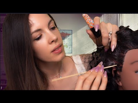 ASMR - Girl In The Back Of Class Plays With Your HAIR - Scalp Check, Detangling, Curls, Buns