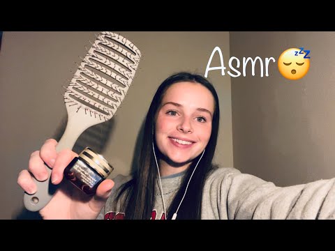 asmr😴✨🌙 brushing your hair, tongue clicking, mouth sounds, tapping