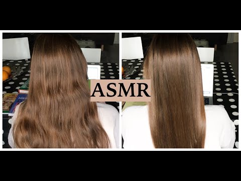 ASMR STRAIGHTENING MY SISTER'S HAIR (Relaxing Hair Play & Brushing Sounds For Sleep, No Talking)