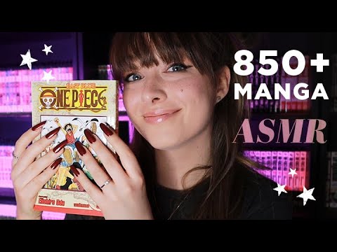 ASMR📘 Counting HUGE 850+ Manga Collection📘 Whispering, Crinkles, Tapping, Tracing & Brushing