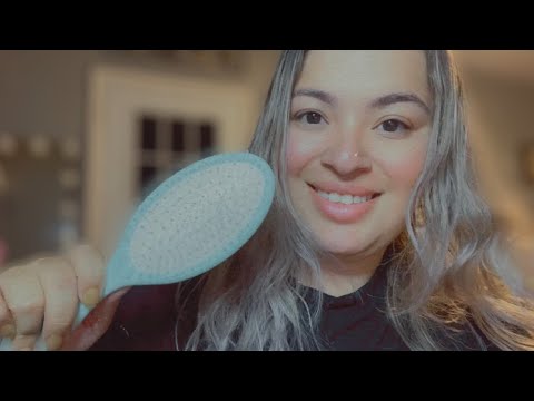 ASMR| Brushing my hair and your hair 💆🏼‍♀️- personal attention, brushing sounds & whispering