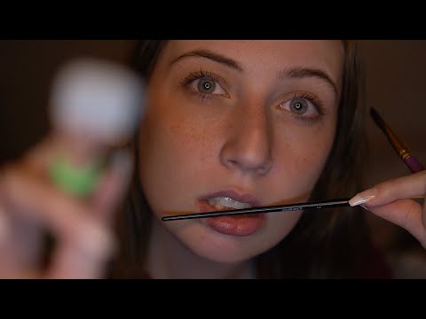 ASMR Sleepover • Drawing on Your Face • Up Close Face Touching, Singing You Back To Sleep