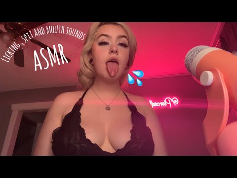 CAMERA LICKING , SPIT & MOUTH SOUNDS  || PiercedNoodle