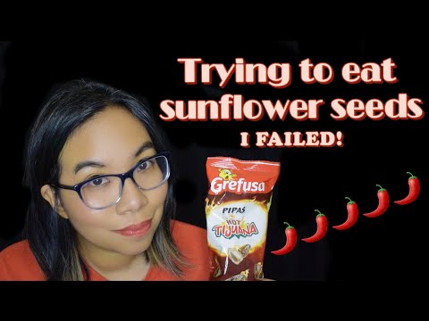 ASMR Trying to Eat Sunflower Seeds Mukbang FAIL (Whisper Ramble, Mouth Sounds, Eating Sounds) 🌻🌶️