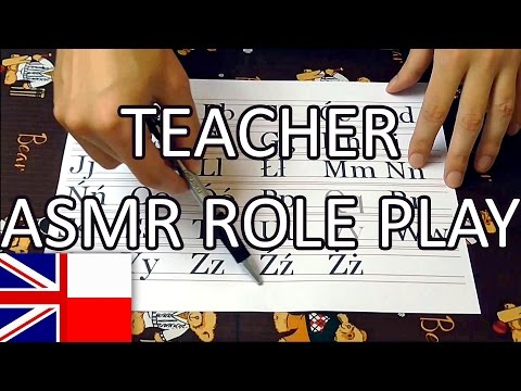ASMR Inaudible Student Role Play. Lesson - Polish Alphabet - Letters Pronunciation.